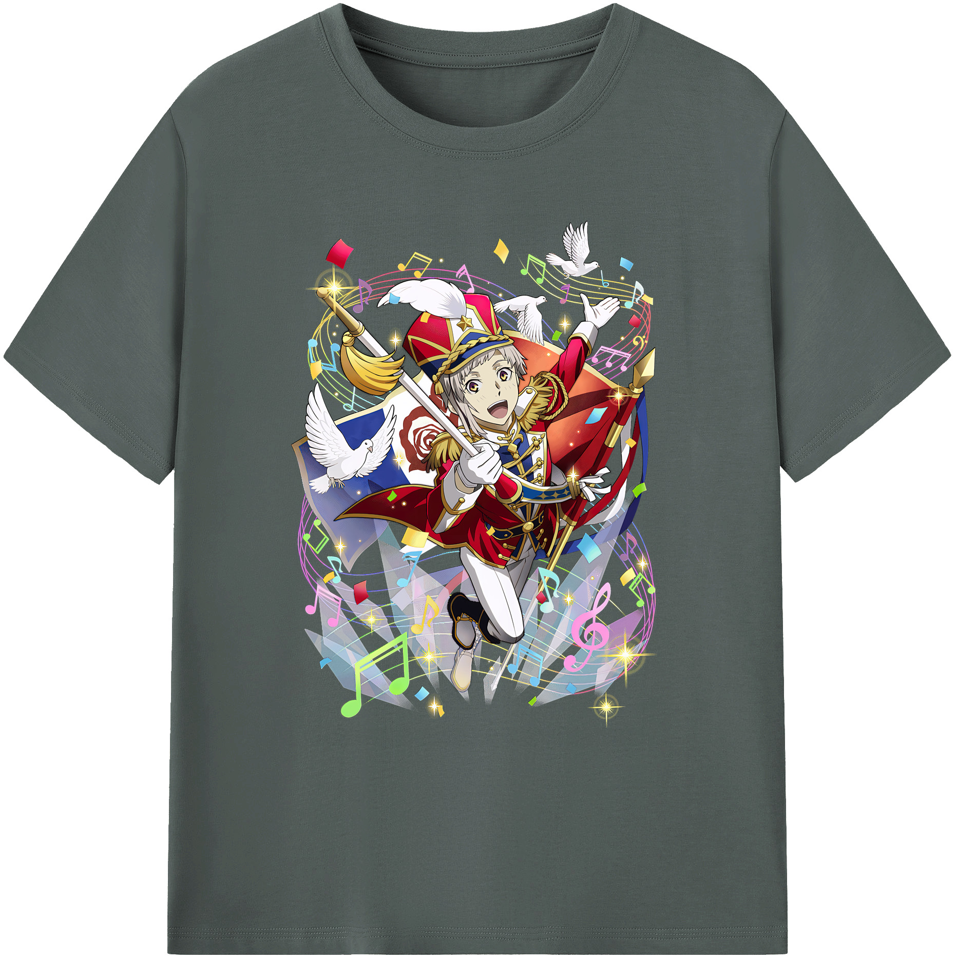 （画像用） 文豪ストレイドッグス Bungo Stray Dogs 綿100％ メンズ半袖Tシャツ｜肌触りやわらか＆通気性